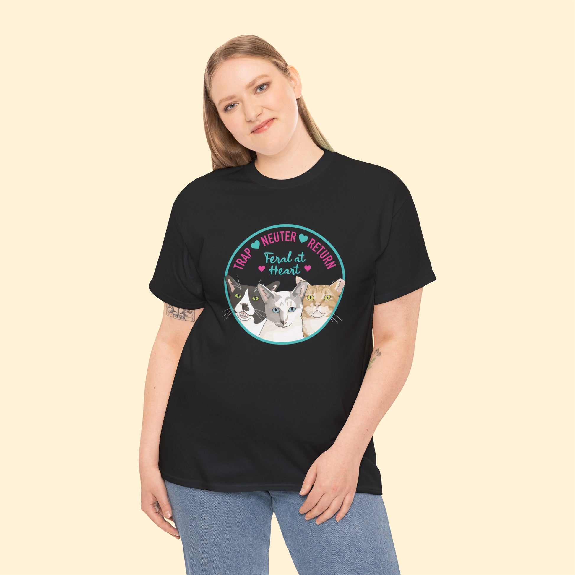 Circle of Kitties | FUNDRAISER for Feral At Heart | T-shirt - Detezi Designs-13114155915116199108