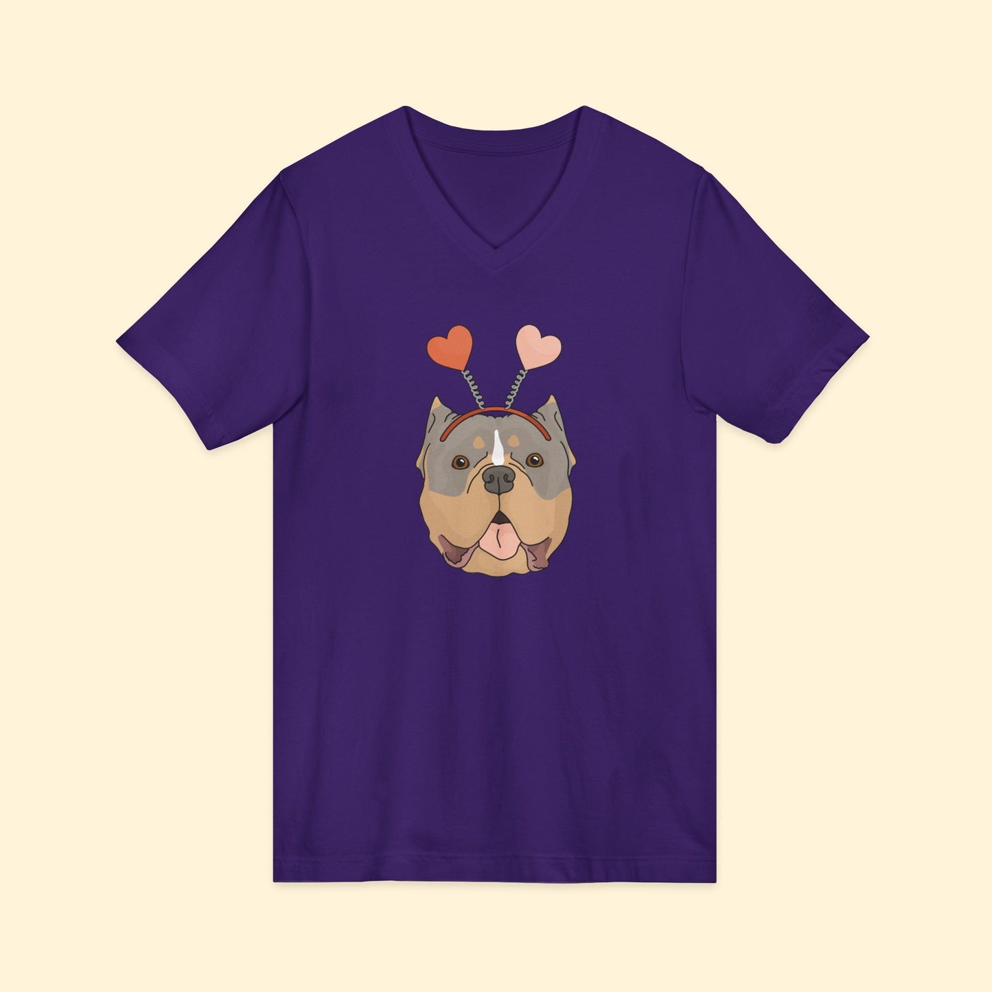 A Very American Bully Valentine | Unisex V - Neck Tee - Detezi Designs - 79528648795342784861