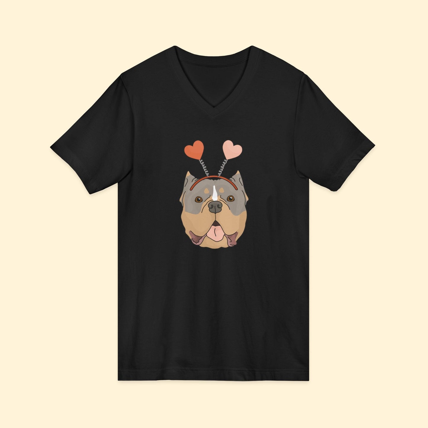 A Very American Bully Valentine | Unisex V - Neck Tee - Detezi Designs - 94262006735858806306