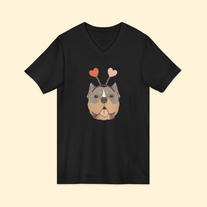A Very American Bully Valentine | Unisex V - Neck Tee - Detezi Designs - 94262006735858806306