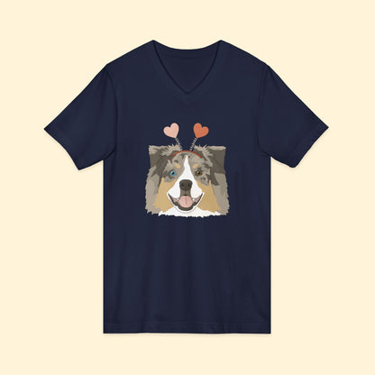 A Very Aussie Valentine | Unisex V - Neck Tee - Detezi Designs - 23744754188499063765