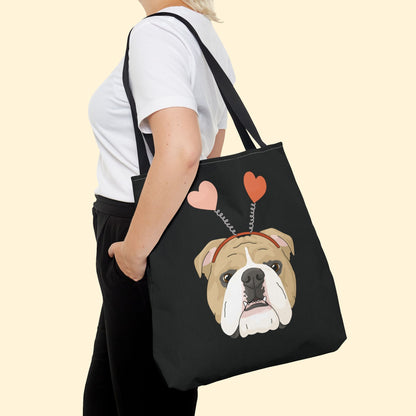 A Very Bulldog Valentine | Tote Bag - Detezi Designs - 29702965667959426624