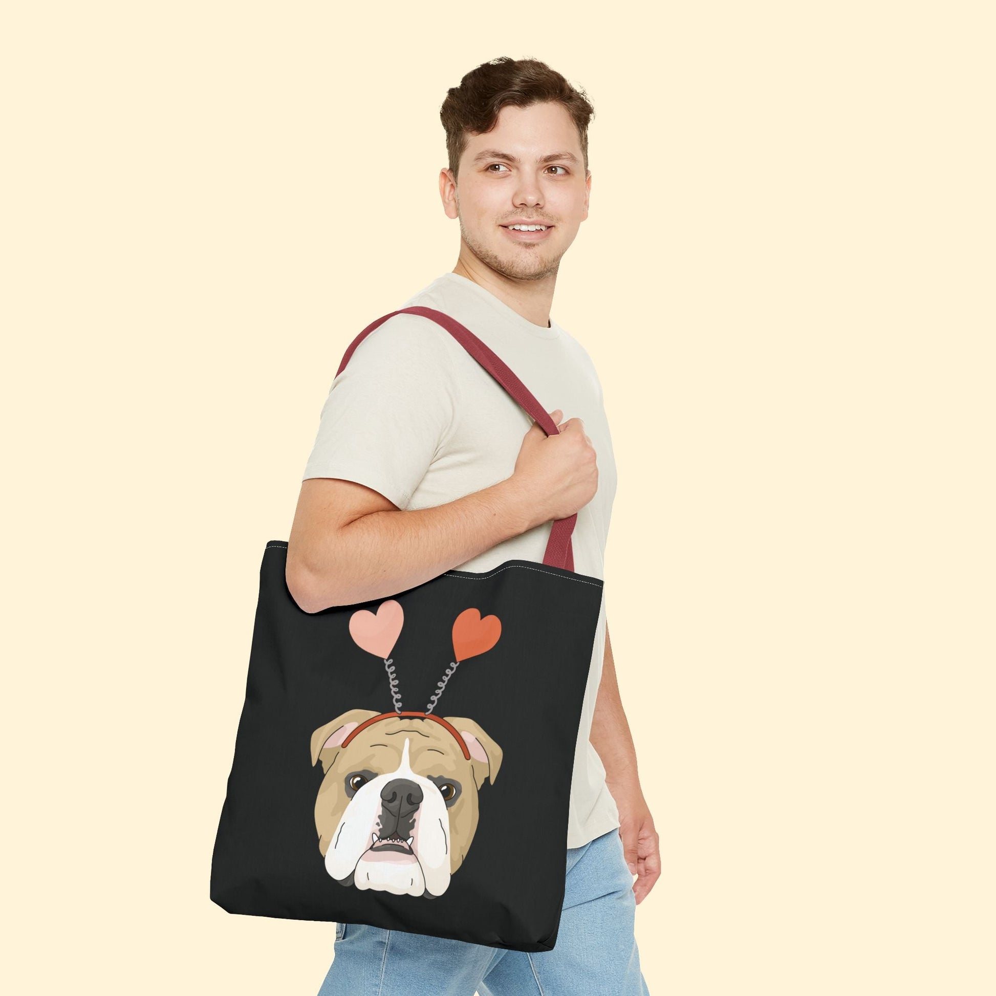 A Very Bulldog Valentine | Tote Bag - Detezi Designs - 33904502835836898273