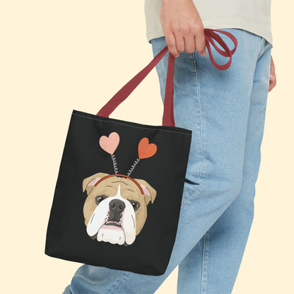 A Very Bulldog Valentine | Tote Bag - Detezi Designs - 33904502835836898273