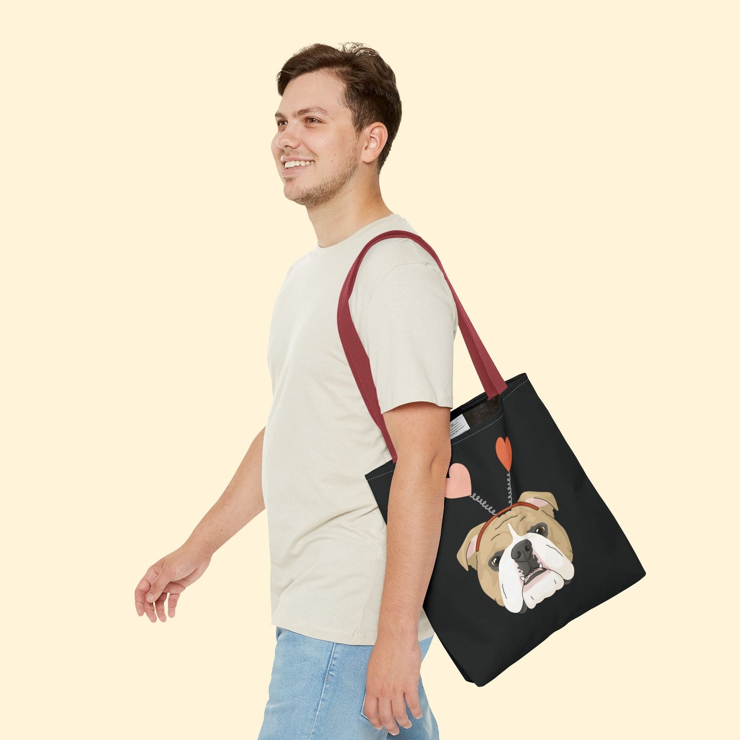 A Very Bulldog Valentine | Tote Bag - Detezi Designs - 59779066433527112781