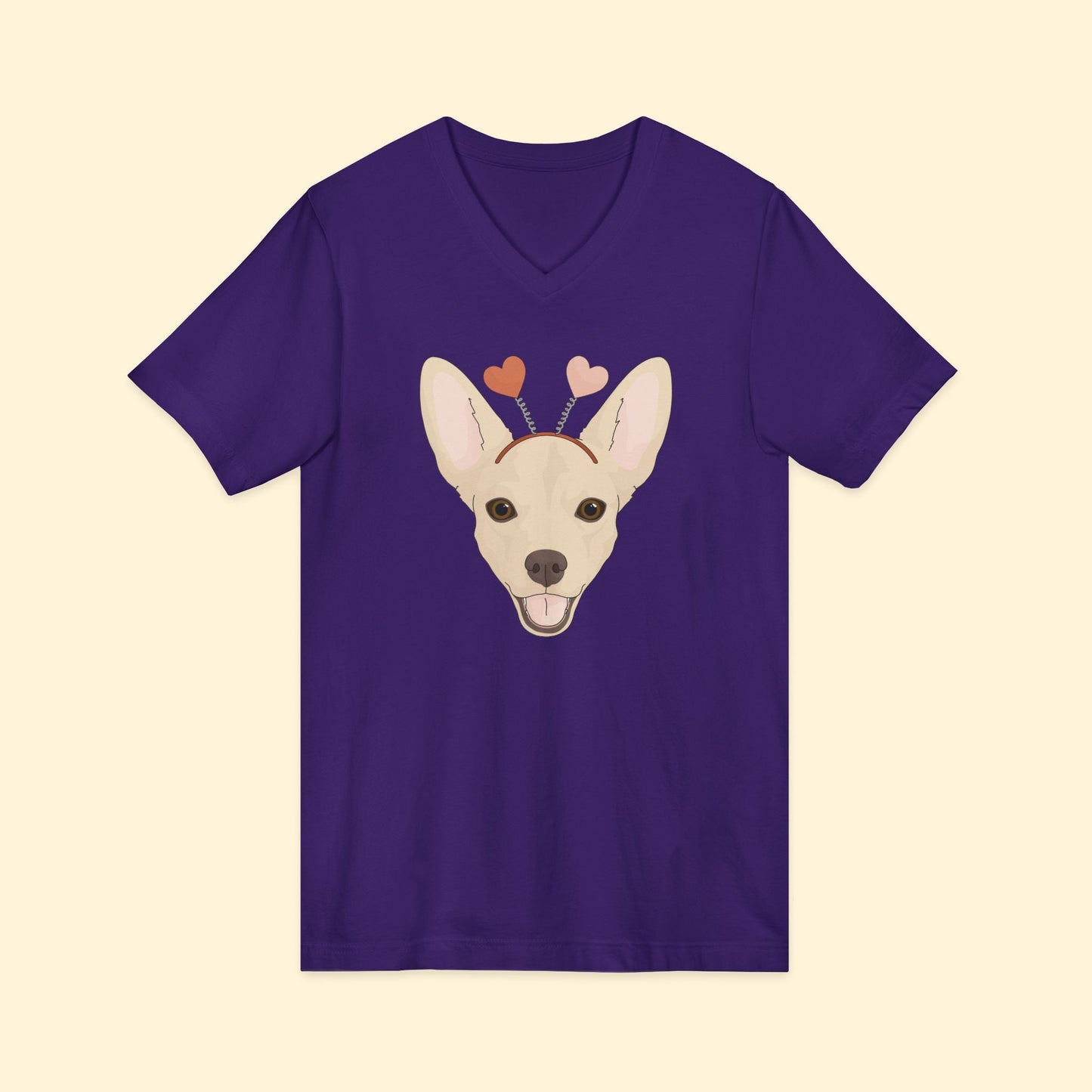 A Very Chihuahua Valentine | Unisex V - Neck Tee - Detezi Designs - 14905256400146317211