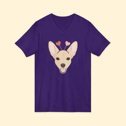 A Very Chihuahua Valentine | Unisex V - Neck Tee - Detezi Designs - 14905256400146317211