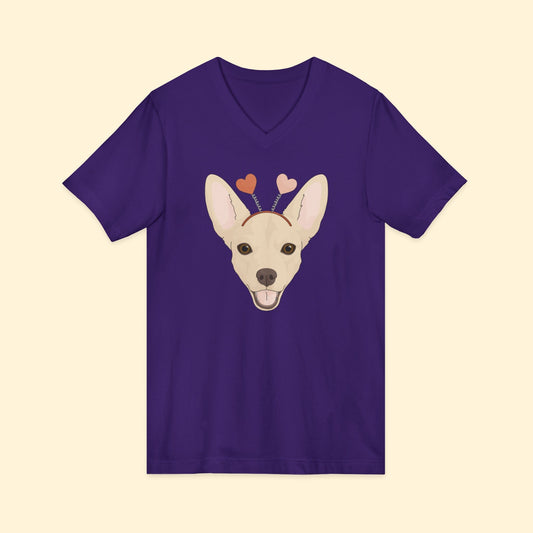A Very Chihuahua Valentine | Unisex V - Neck Tee - Detezi Designs - 14905256400146317211