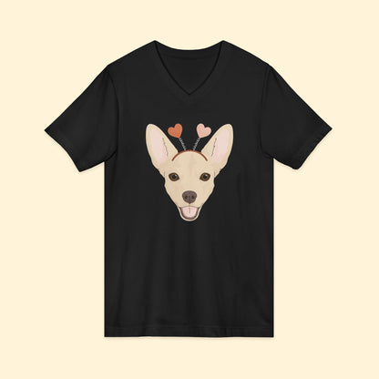 A Very Chihuahua Valentine | Unisex V - Neck Tee - Detezi Designs - 21800293055520335231