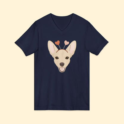 A Very Chihuahua Valentine | Unisex V - Neck Tee - Detezi Designs - 31806711213320403327