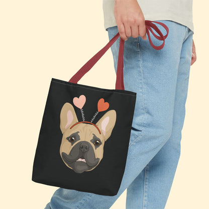 A Very Frenchie Valentine | Tote Bag - Detezi Designs - 10743231579243690485