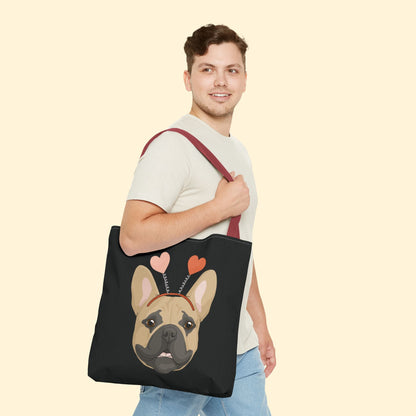 A Very Frenchie Valentine | Tote Bag - Detezi Designs - 10743231579243690485