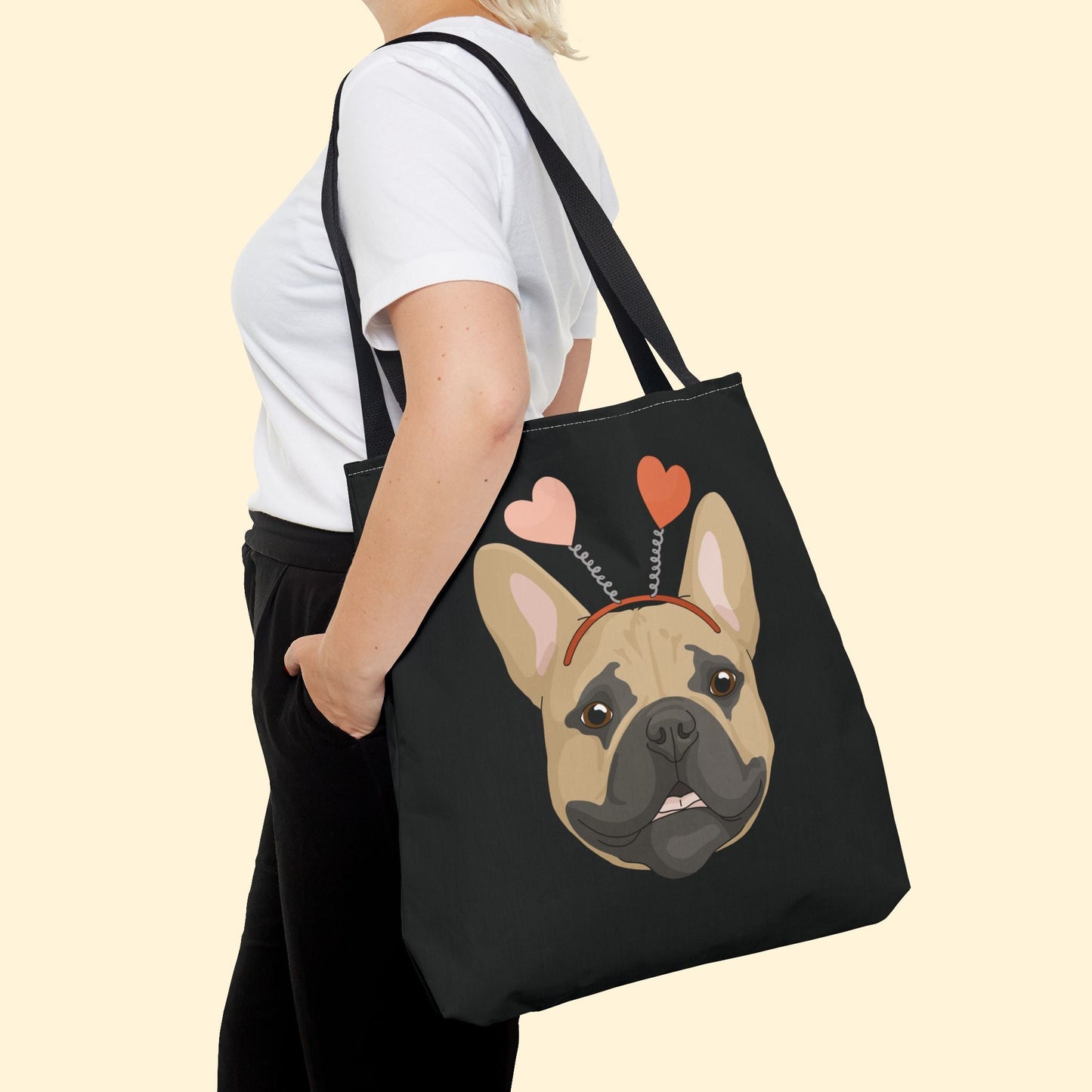 A Very Frenchie Valentine | Tote Bag - Detezi Designs - 32797147229682116233