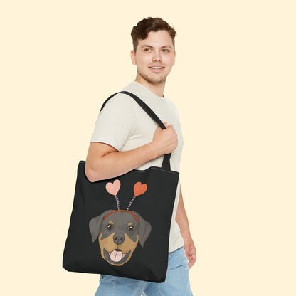 A Very Rottie Valentine | Tote Bag - Detezi Designs - 12611227024060578071