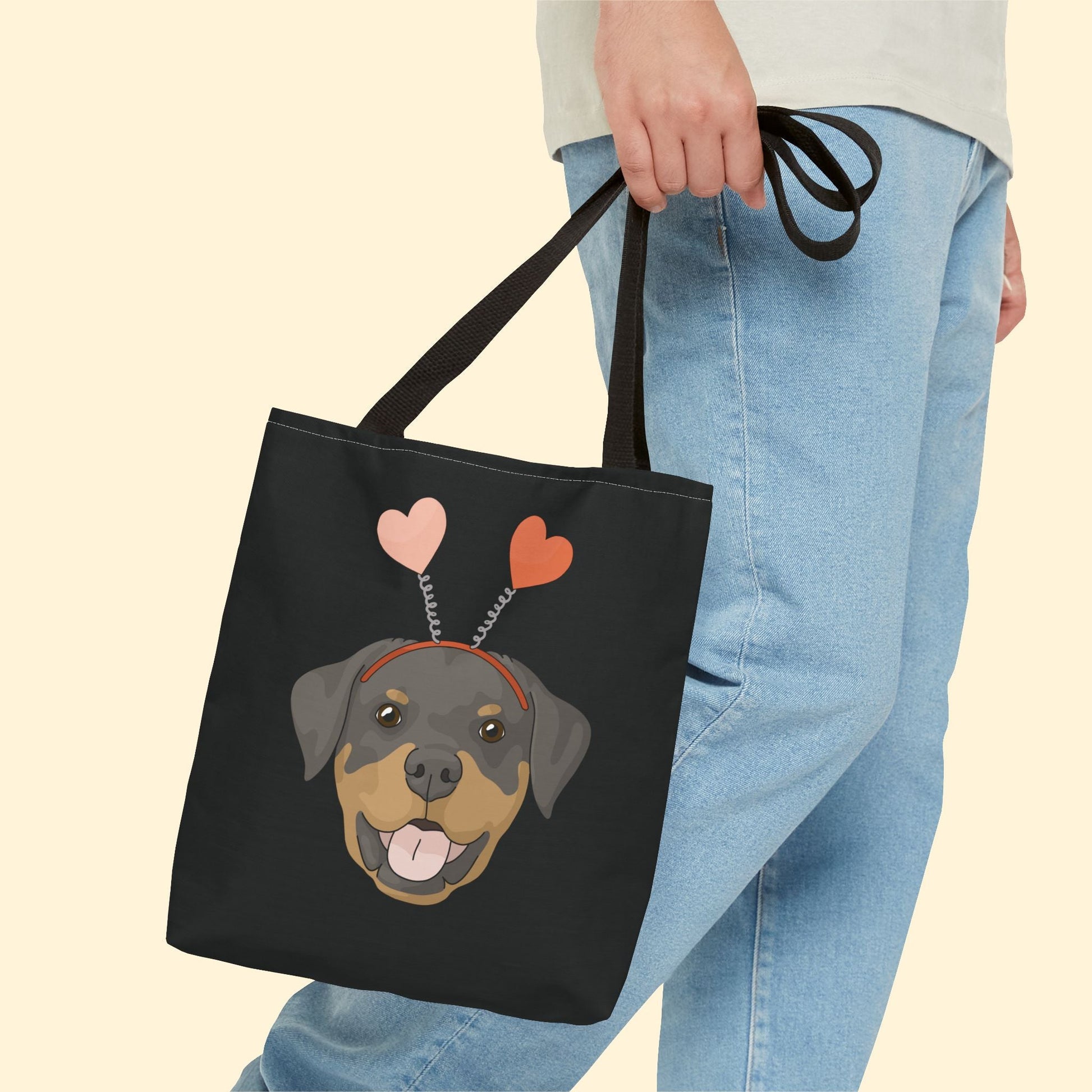 A Very Rottie Valentine | Tote Bag - Detezi Designs - 30379386678091394396