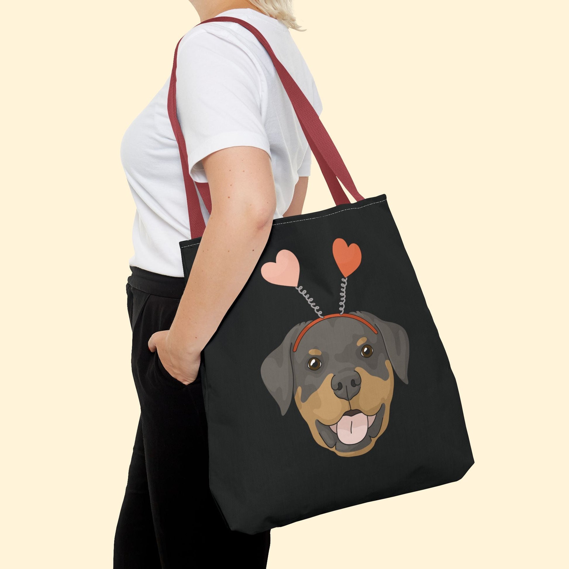 A Very Rottie Valentine | Tote Bag - Detezi Designs - 30379386678091394396