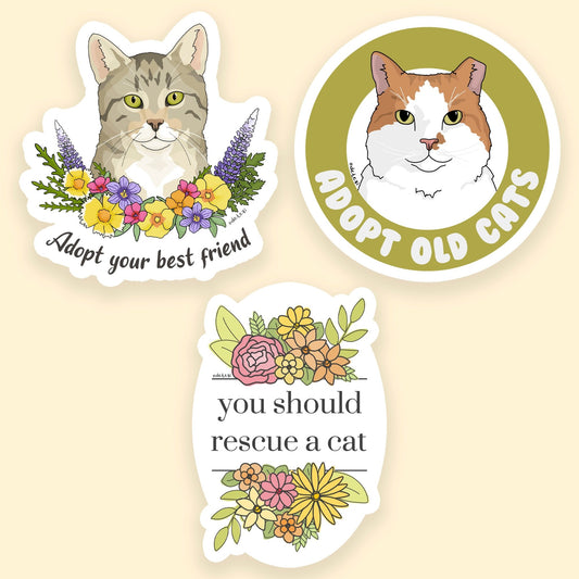 Adopt A Cat | Sticker Pack - Detezi Designs - 