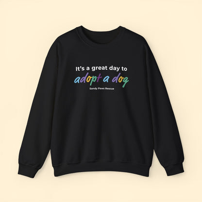 Adopt A Dog | FUNDRAISER for Sandy Paws Rescue | Crewneck Sweatshirt - Detezi Designs - 14467796189717555135