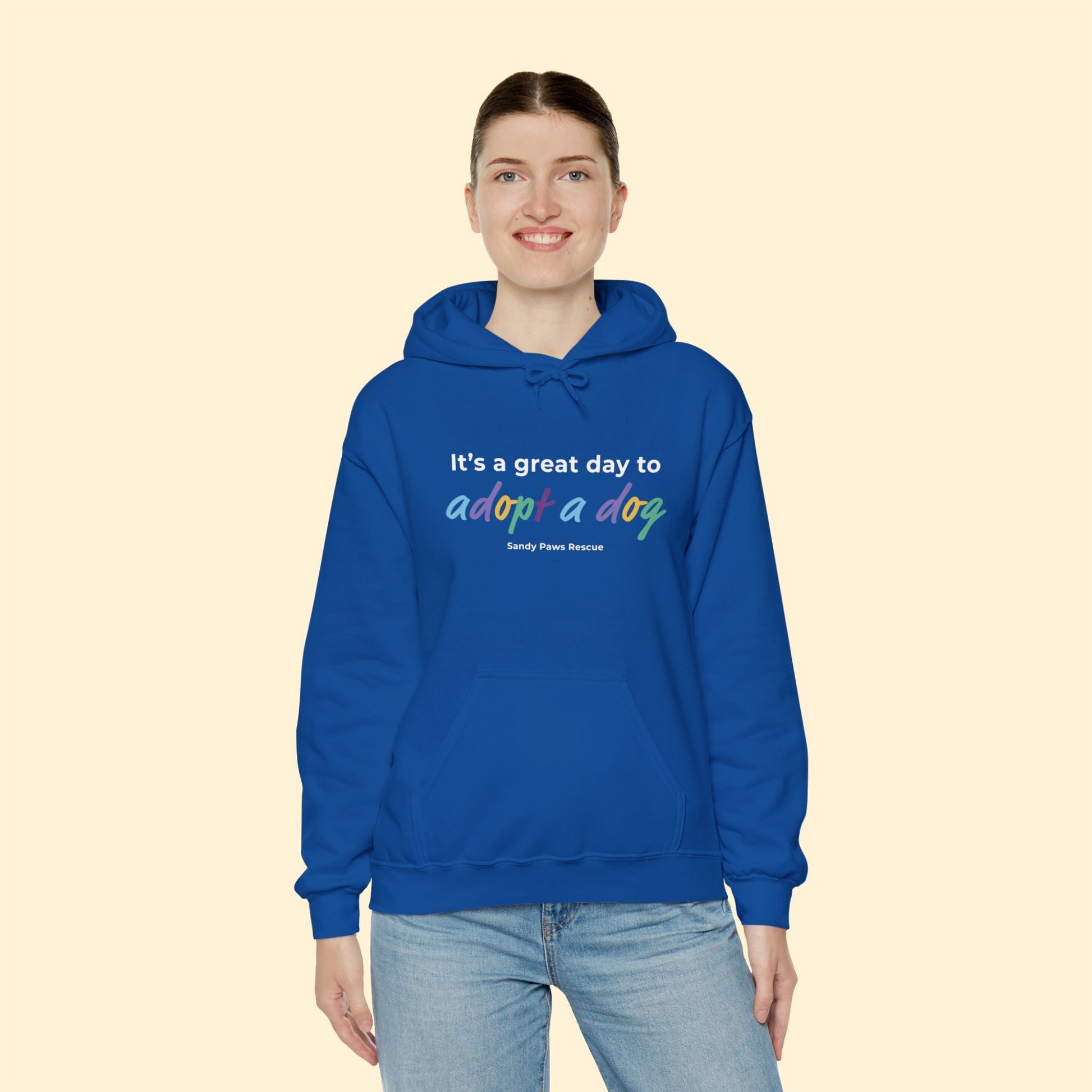 Adopt A Dog | FUNDRAISER for Sandy Paws Rescue | Hooded Sweatshirt - Detezi Designs - 18043562582613743664