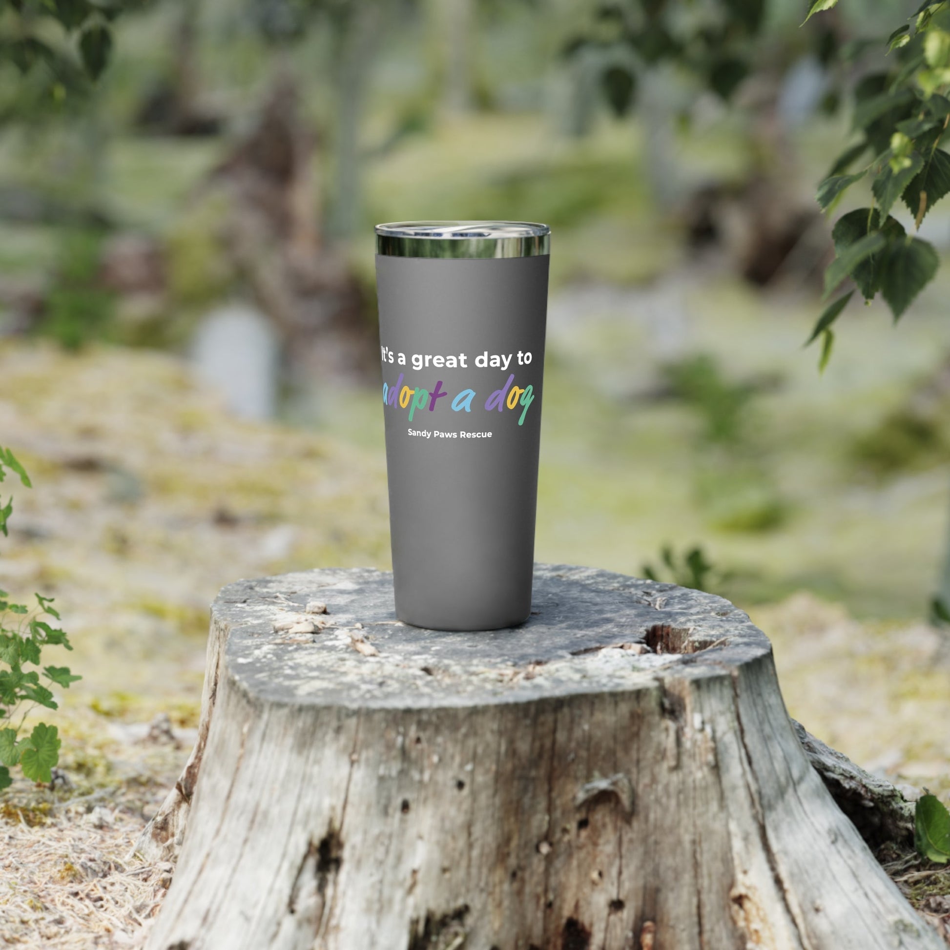 Adopt A Dog | FUNDRAISER for Sandy Paws Rescue | Insulated Tumbler, 22oz - Detezi Designs - 23098645884091556987