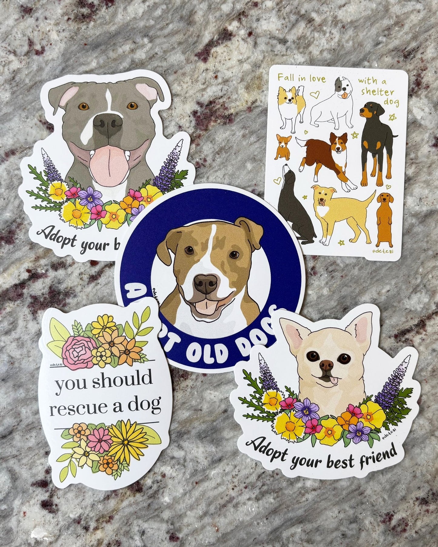 Adopt A Dog | Sticker Pack - Detezi Designs - 