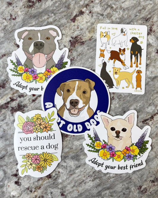 Adopt A Dog | Sticker Pack - Detezi Designs - 
