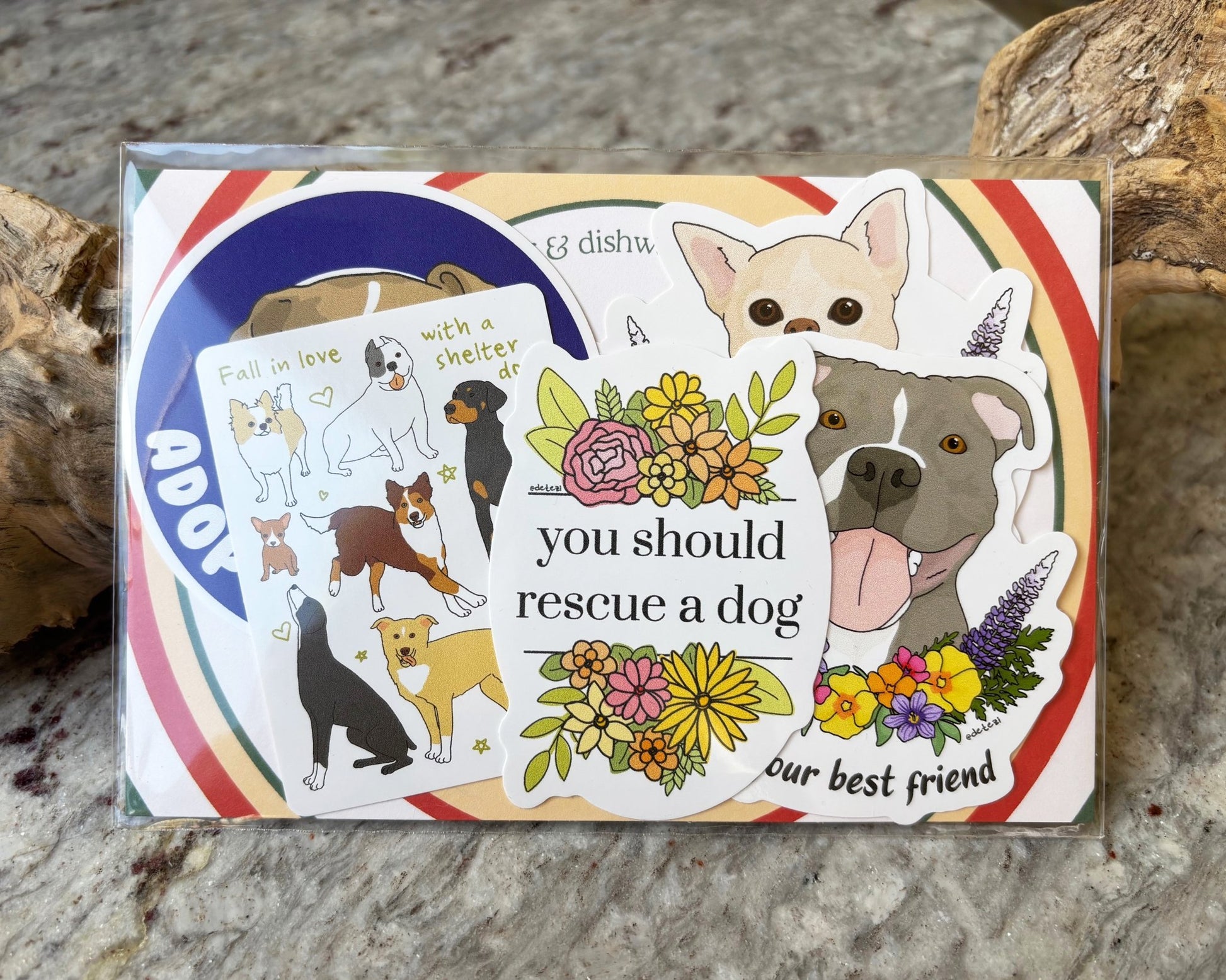 Adopt A Dog | Sticker Pack - Detezi Designs - 