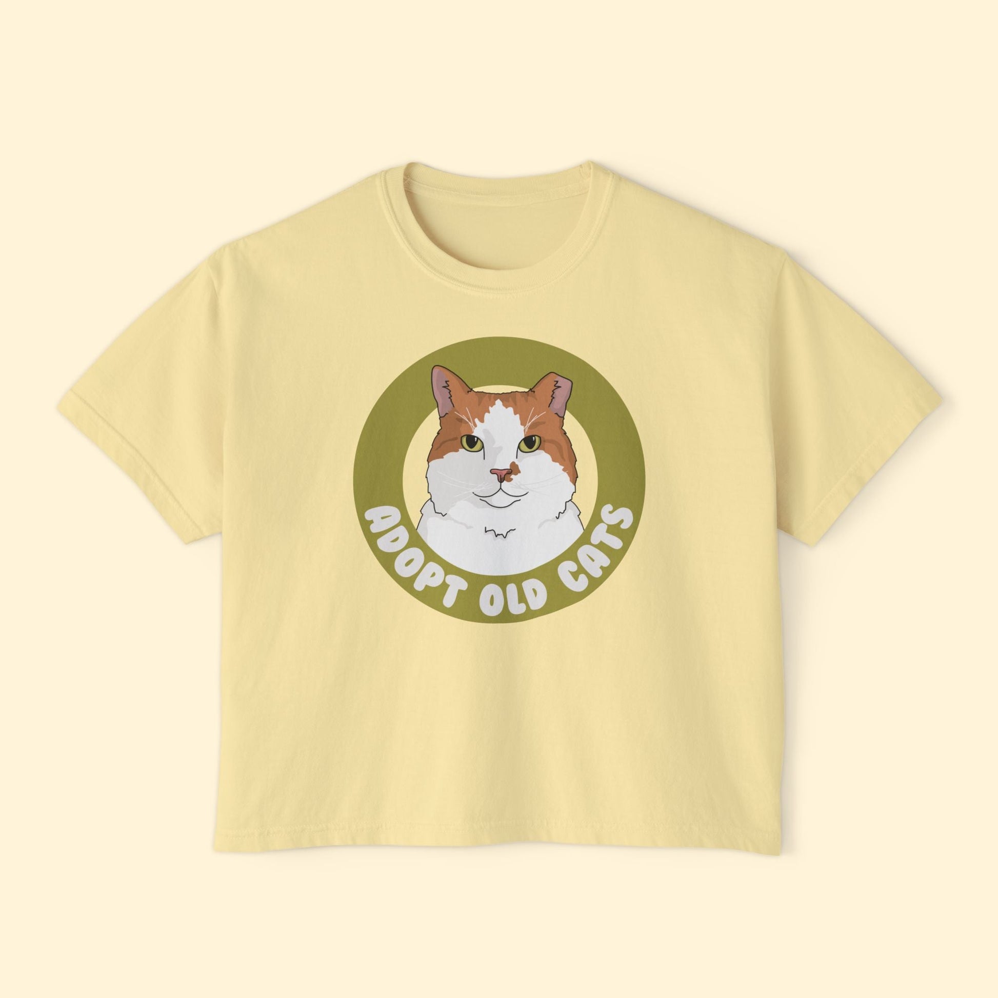Adopt Old Cats | Comfort Colors Boxy Tee - Detezi Designs - 10372388826368560249