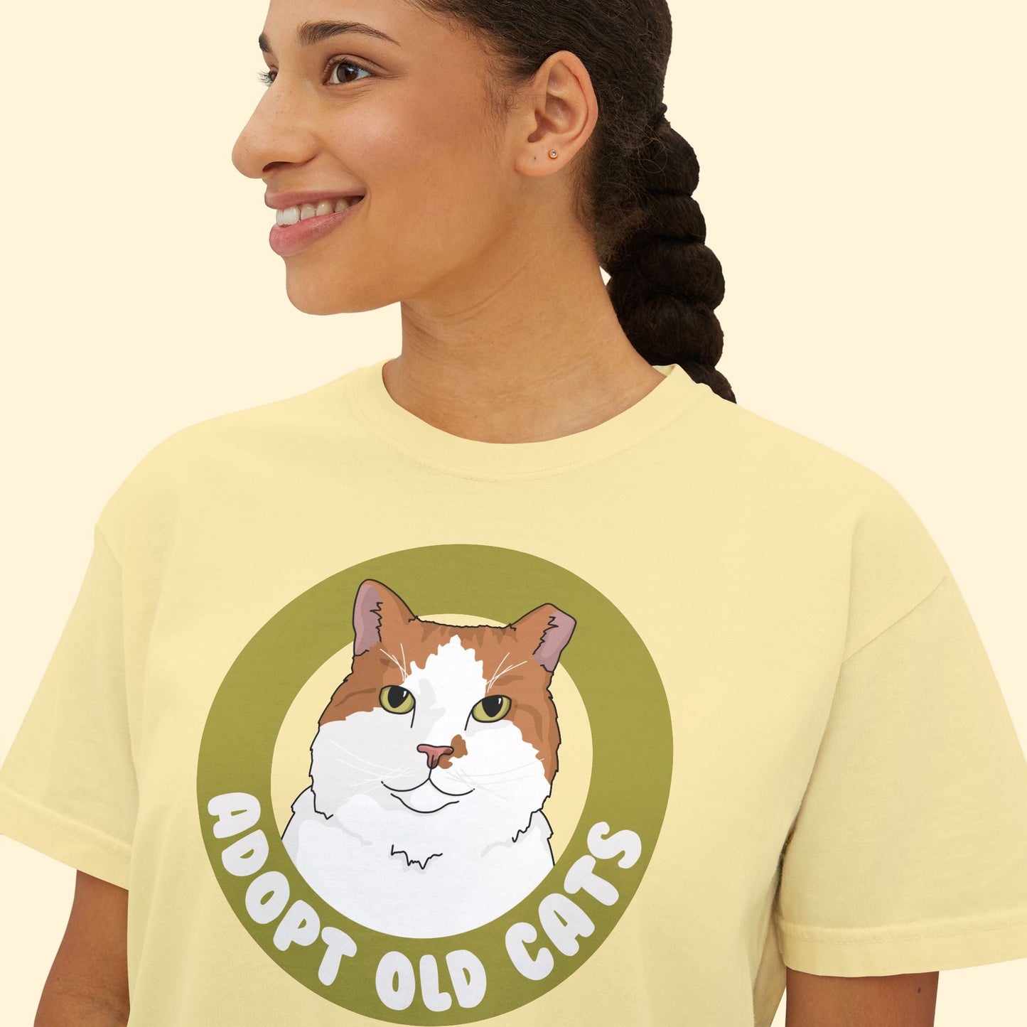 Adopt Old Cats | Comfort Colors Boxy Tee - Detezi Designs - 25286329058447864819