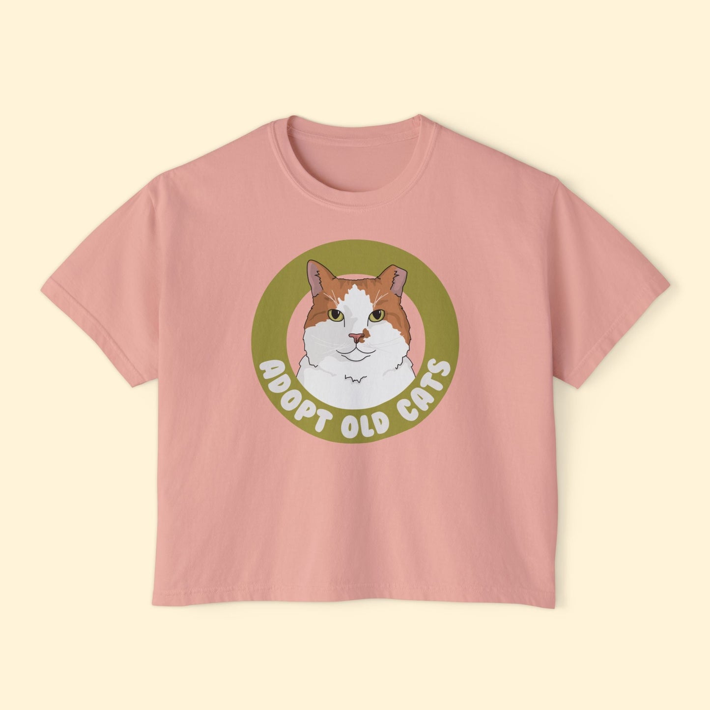 Adopt Old Cats | Comfort Colors Boxy Tee - Detezi Designs - 25286329058447864819