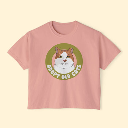 Adopt Old Cats | Comfort Colors Boxy Tee - Detezi Designs - 25286329058447864819