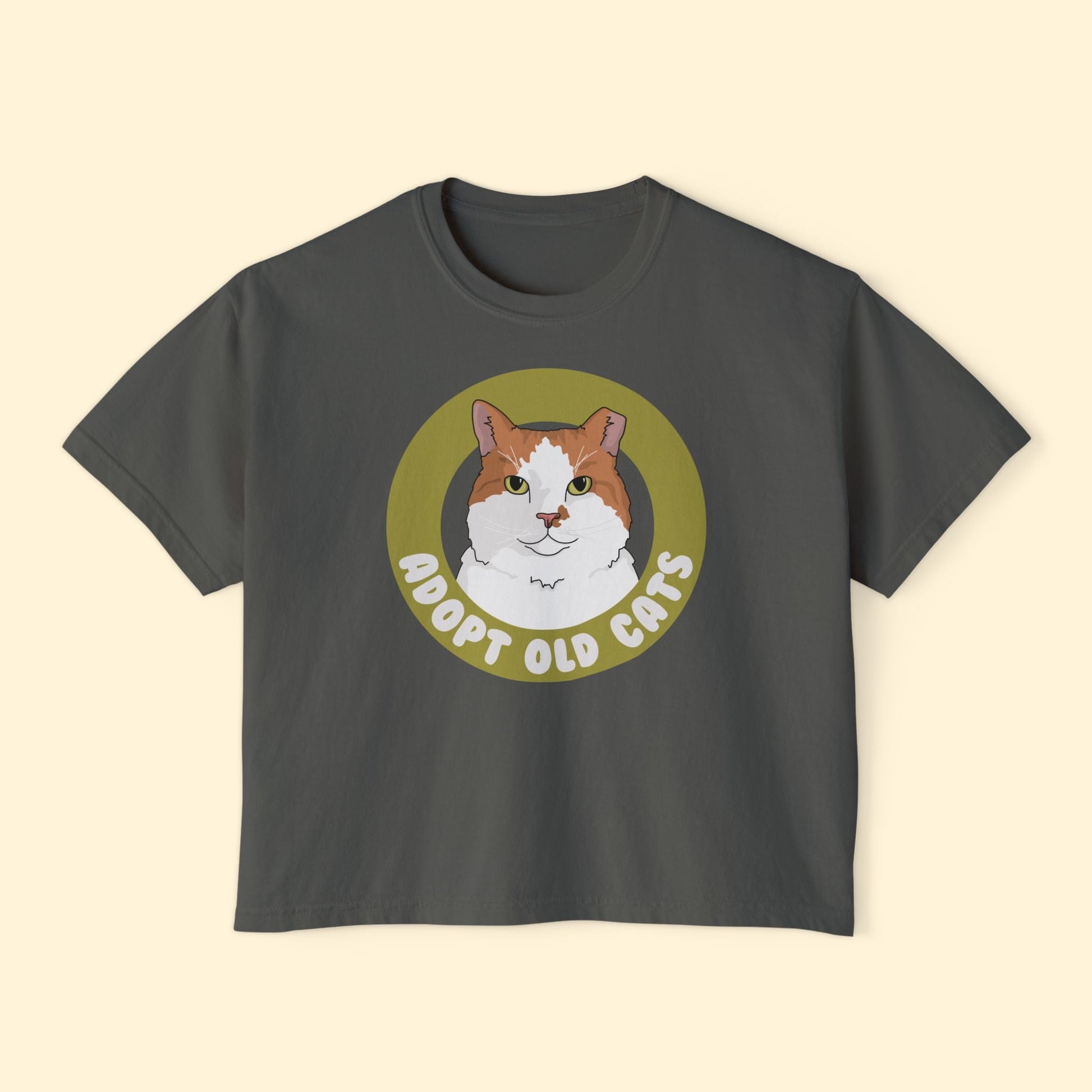 Adopt Old Cats | Comfort Colors Boxy Tee - Detezi Designs - 58772944348202654319