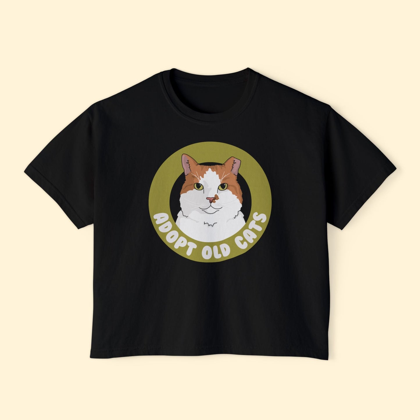 Adopt Old Cats | Comfort Colors Boxy Tee - Detezi Designs - 73089989514251899028