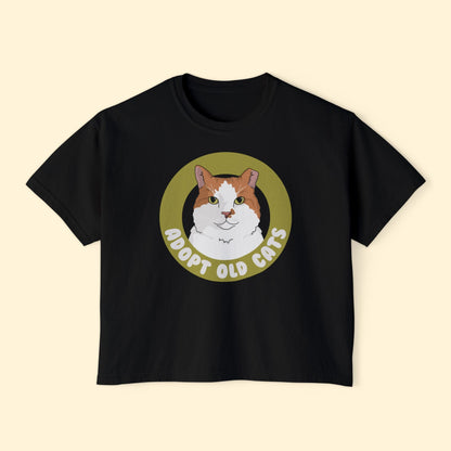 Adopt Old Cats | Comfort Colors Boxy Tee - Detezi Designs - 73089989514251899028