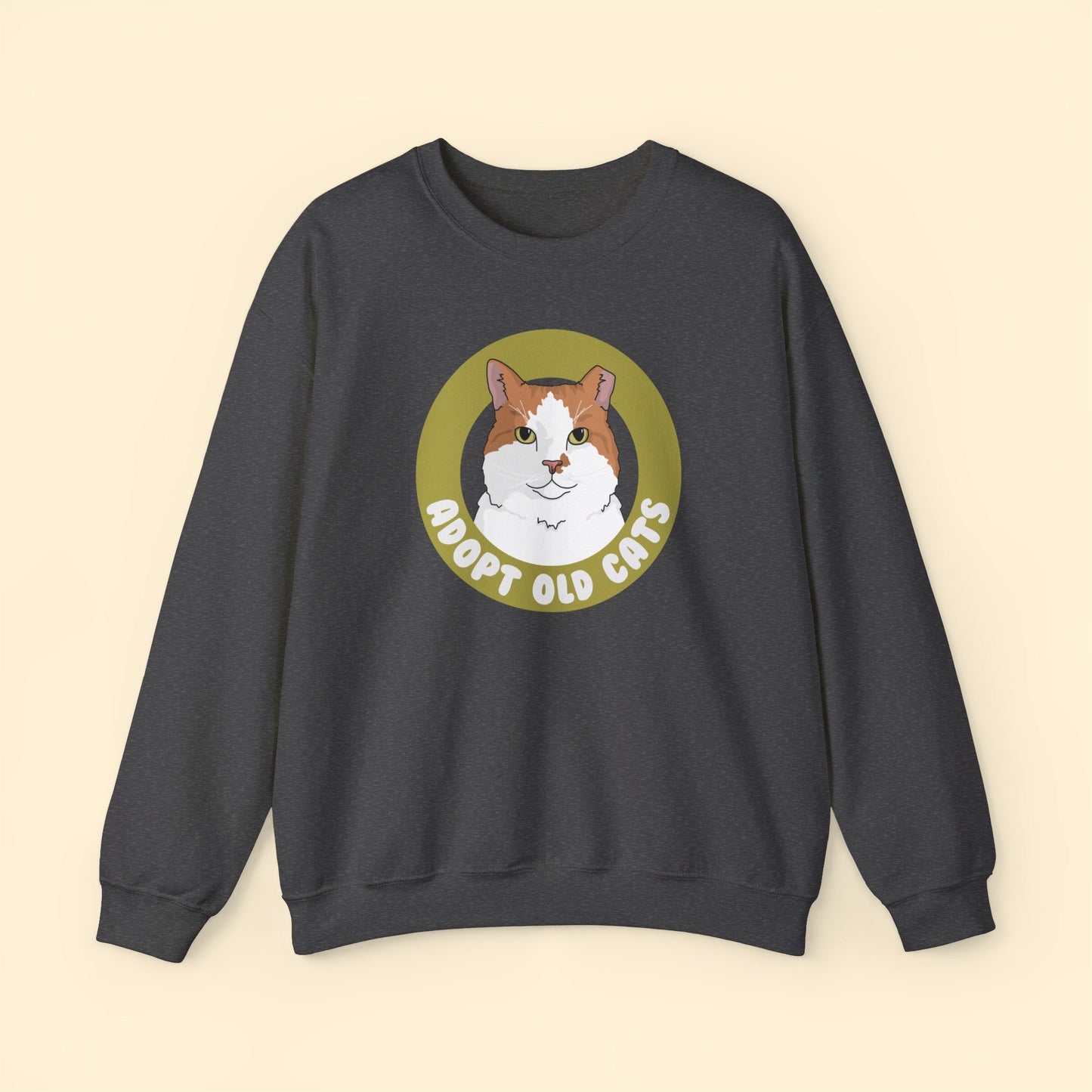 Adopt Old Cats | Crewneck Sweatshirt - Detezi Designs-13981297929336721588