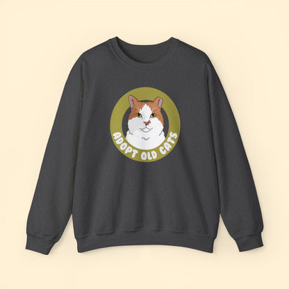 Adopt Old Cats | Crewneck Sweatshirt - Detezi Designs-13981297929336721588