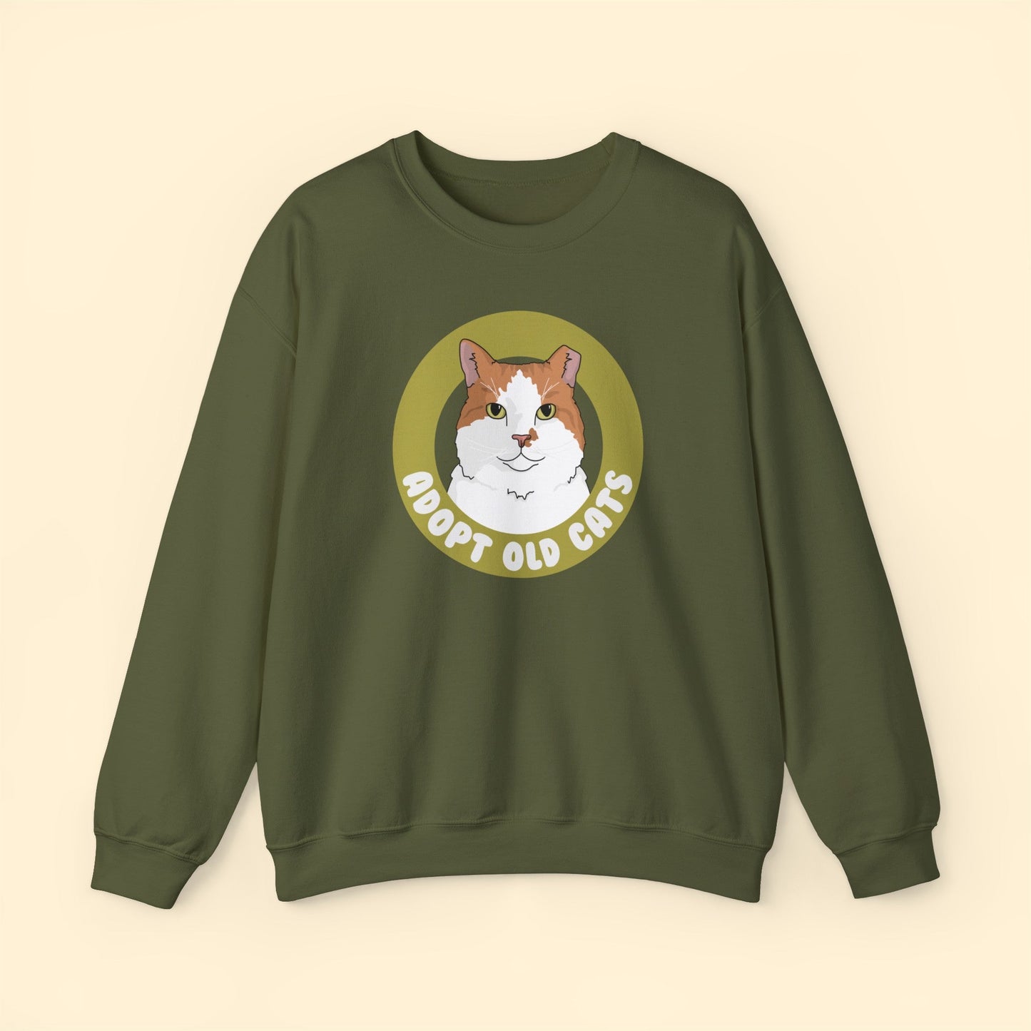 Adopt Old Cats | Crewneck Sweatshirt - Detezi Designs-14800941889023381796