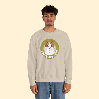 Adopt Old Cats | Crewneck Sweatshirt - Detezi Designs-14800941889023381796