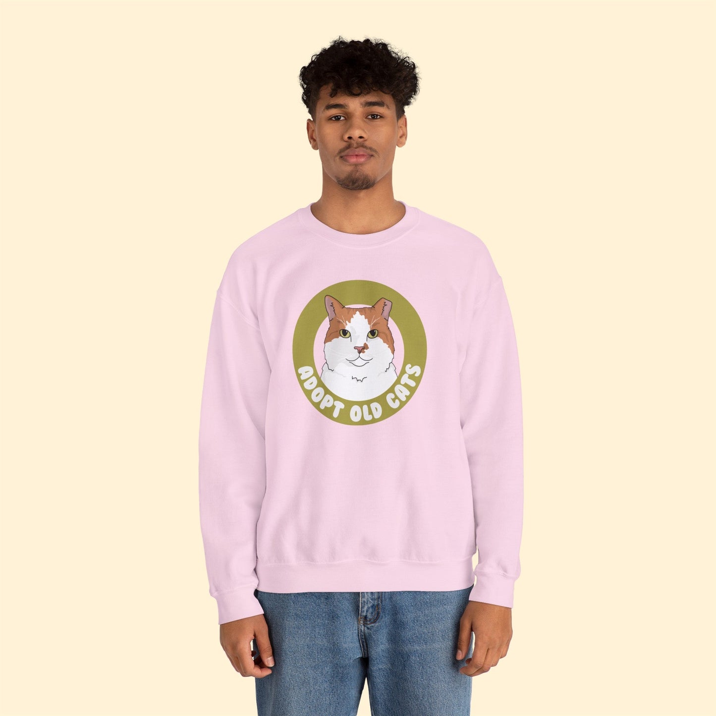 Adopt Old Cats | Crewneck Sweatshirt - Detezi Designs-14800941889023381796