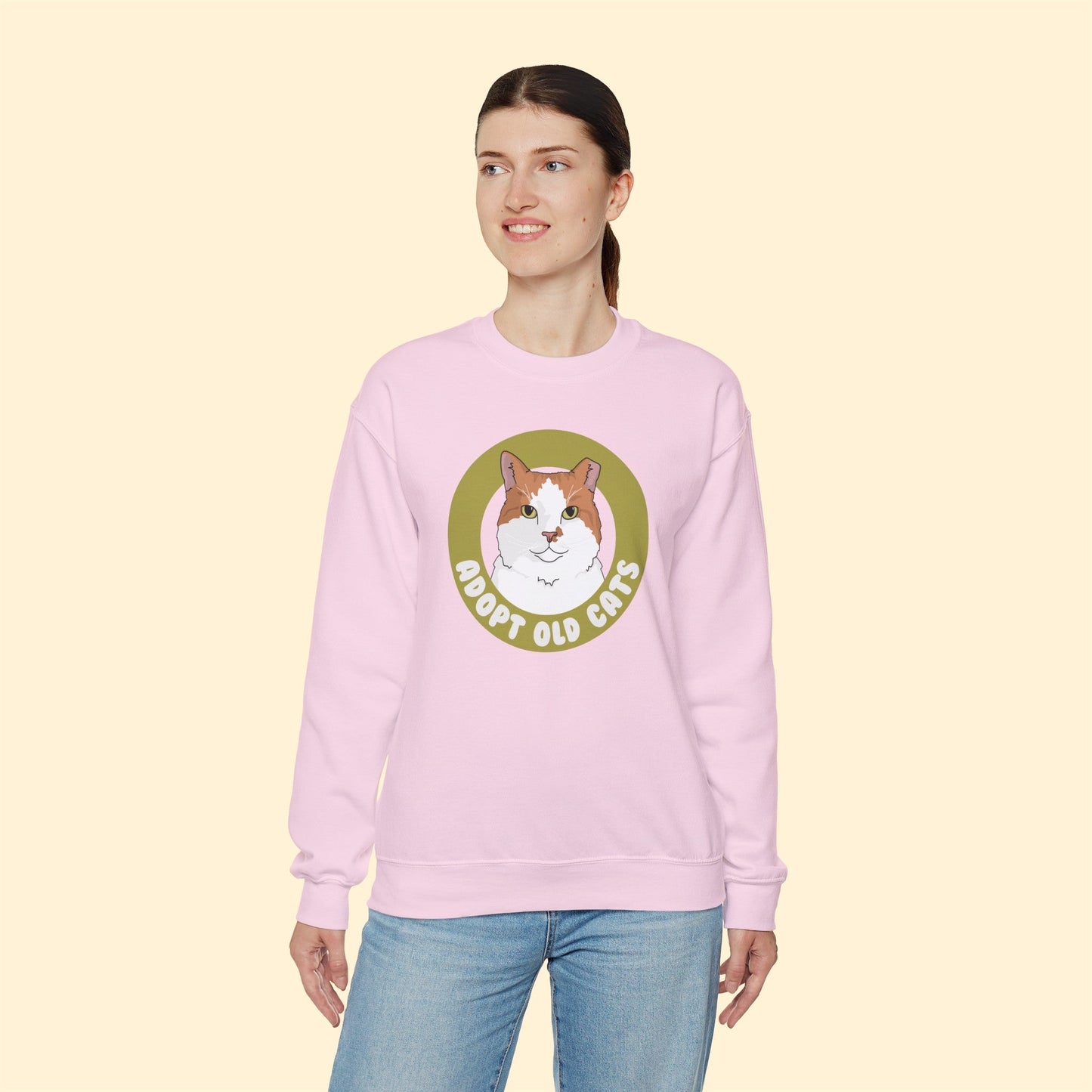 Adopt Old Cats | Crewneck Sweatshirt - Detezi Designs-14800941889023381796