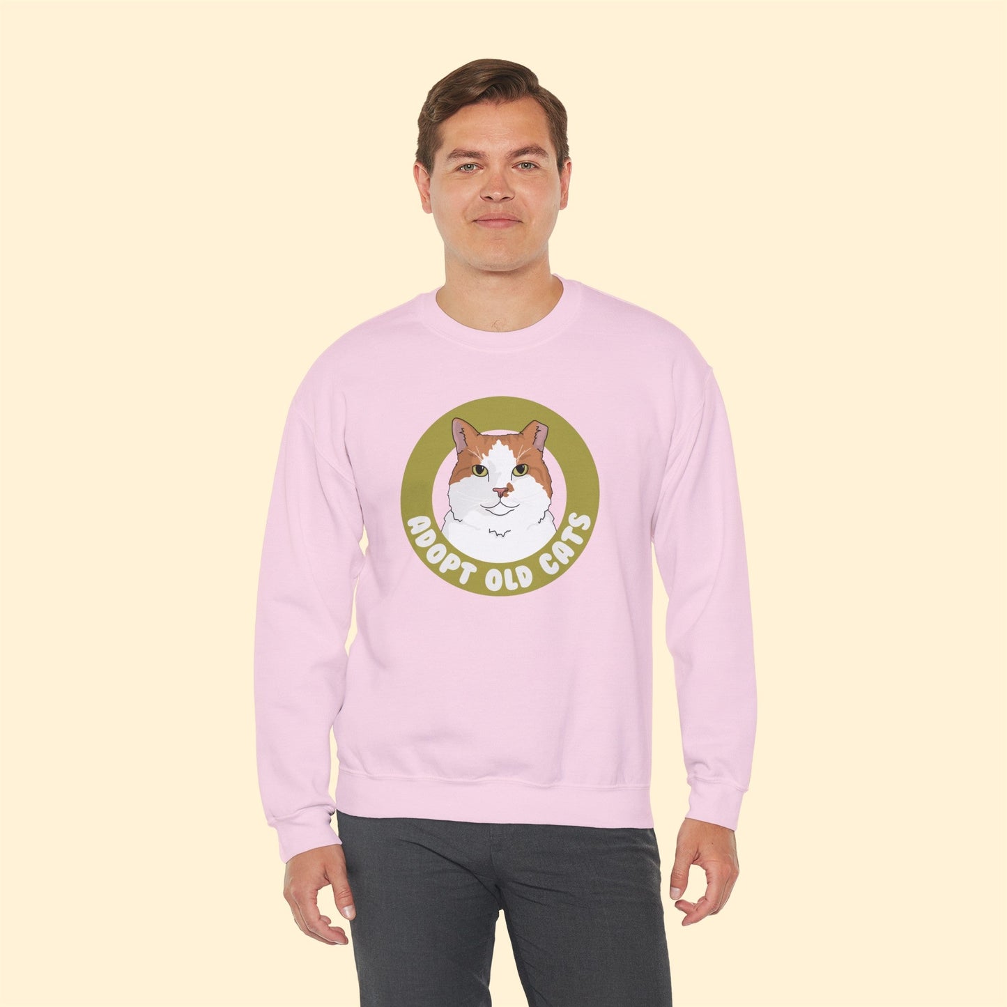 Adopt Old Cats | Crewneck Sweatshirt - Detezi Designs-14800941889023381796