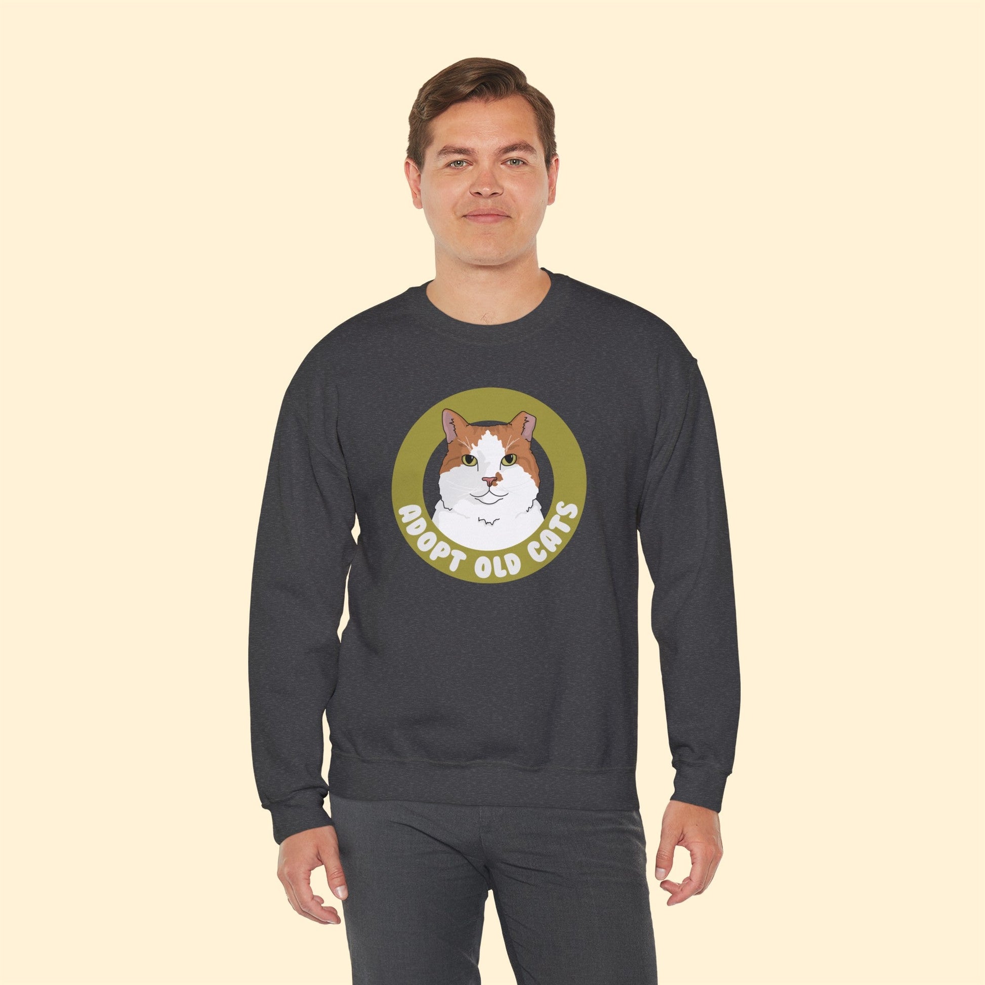 Adopt Old Cats | Crewneck Sweatshirt - Detezi Designs-14800941889023381796