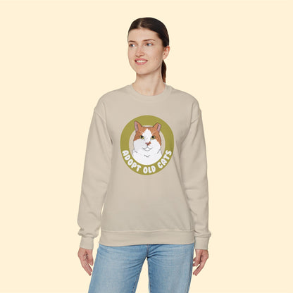 Adopt Old Cats | Crewneck Sweatshirt - Detezi Designs-14800941889023381796