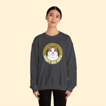 Adopt Old Cats | Crewneck Sweatshirt - Detezi Designs-14800941889023381796