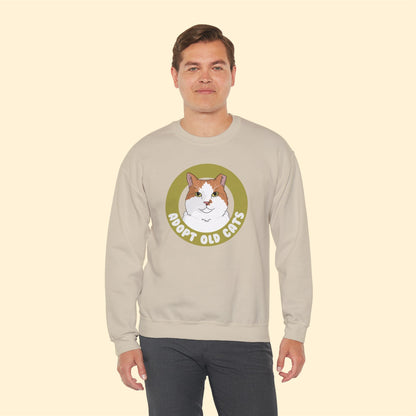 Adopt Old Cats | Crewneck Sweatshirt - Detezi Designs-14800941889023381796