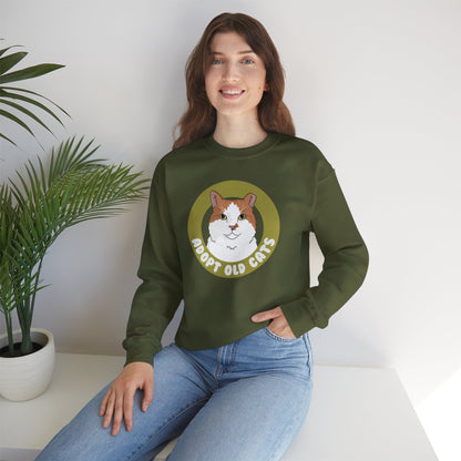 Adopt Old Cats | Crewneck Sweatshirt - Detezi Designs-19099287887010815738