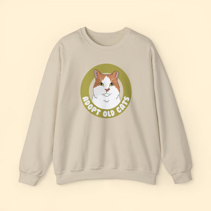 Adopt Old Cats | Crewneck Sweatshirt - Detezi Designs-19099287887010815738