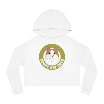 Adopt Old Cats | Cropped Hooded Sweatshirt - Detezi Designs - 33074977916831666219