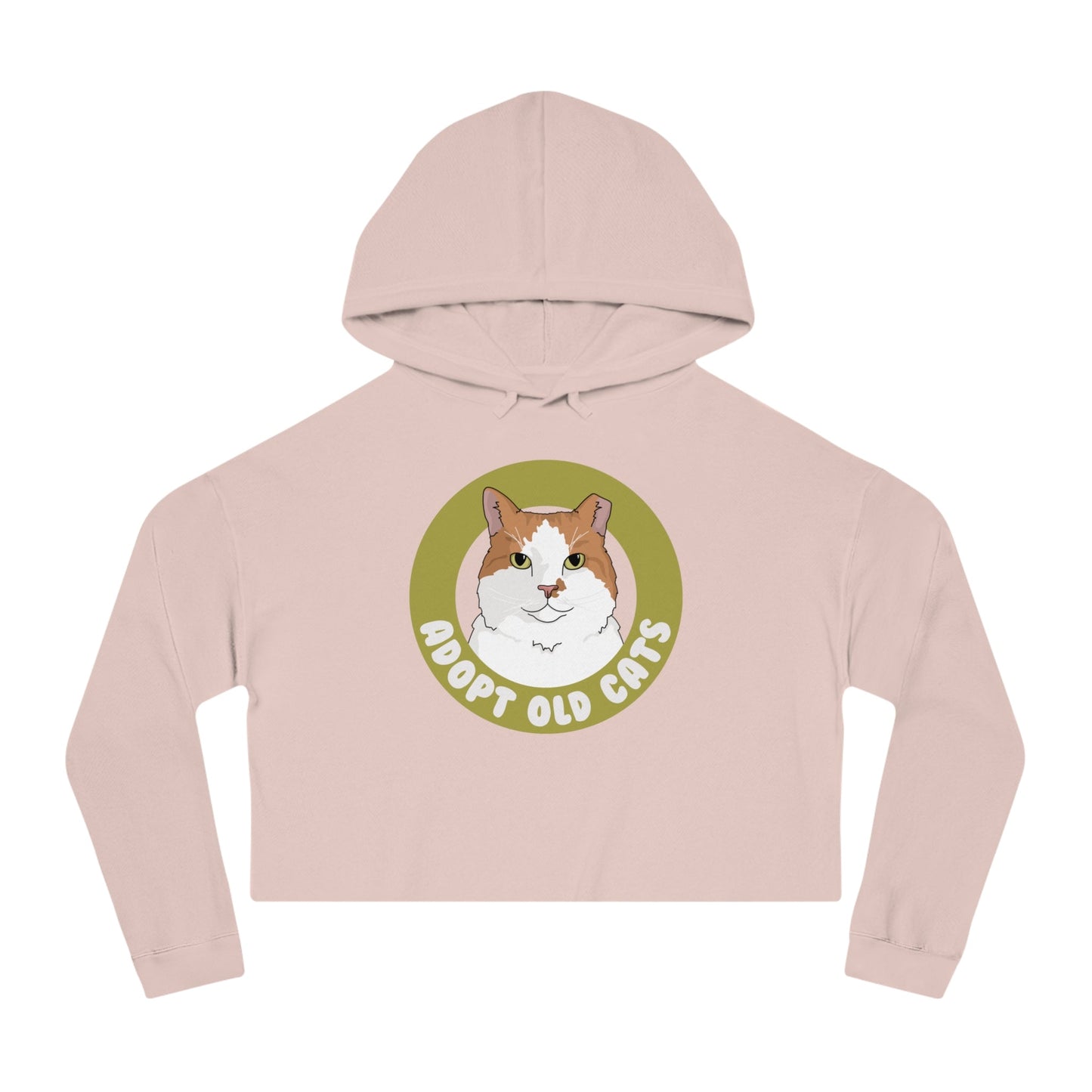 Adopt Old Cats | Cropped Hooded Sweatshirt - Detezi Designs - 72467107191315531611