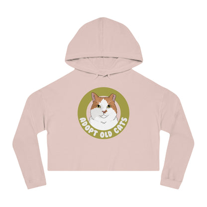 Adopt Old Cats | Cropped Hooded Sweatshirt - Detezi Designs - 72467107191315531611